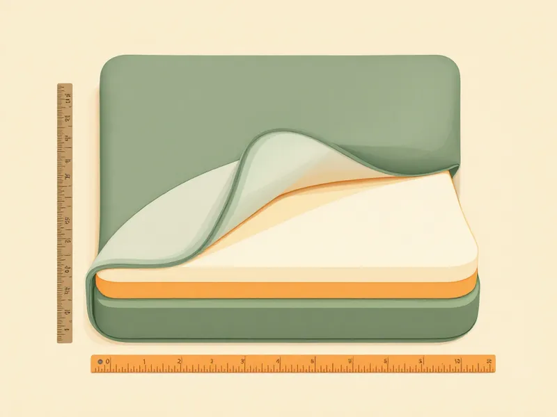 Cross-section of a folded nap mat showing padding thickness