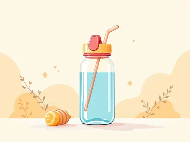 Spill-proof kids water bottle with straw lid